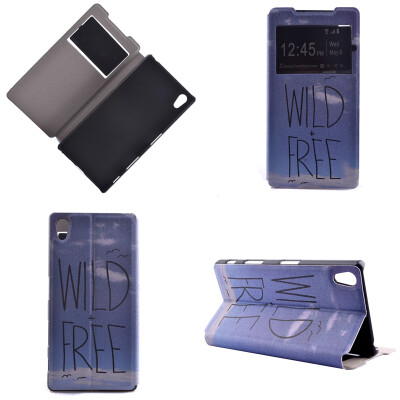 

Wild Free Design PU Leather Flip Cover Wallet Card Holder Case for Sony Xperia Z5