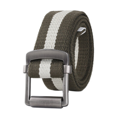 

LovingLilies Belt Англия Мода Классическая полоса Холст пояс Нейтральные брюки Зеленая белая полоса