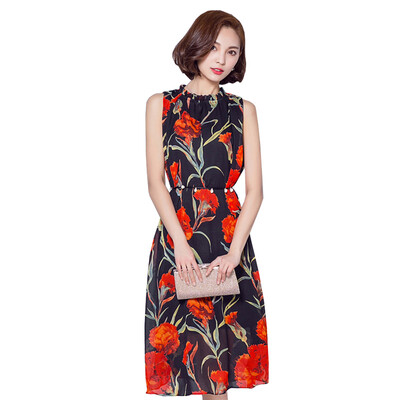 

Платье с ремешком для ремня с логотипом Arthur Blues Flower Shiffon S6019 Black M Код