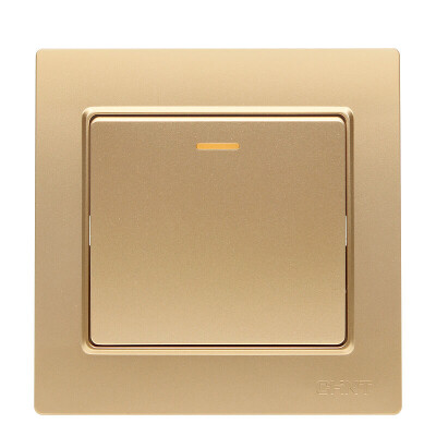 

Zhengtai (CHNT) socket panel switch socket three open double control champagne gold 7L series