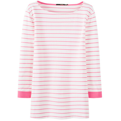 

Semir Ladies Fresh Stripe Wild Casual Student T-Shirt 19316010803 White Red Tone XL