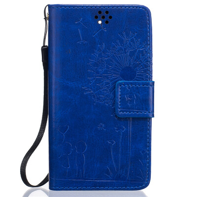 

Blue Lovers and Dandelion Style Embossing Classic Flip Cover with Stand Function and Credit Card Slot for SONY Xperia M2/S50h