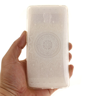 

White mandala Pattern Soft Thin TPU Rubber Silicone Gel Case Cover for Lenovo Vibe P1