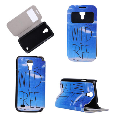 

Wild Free Design PU Leather Flip Cover Wallet Card Holder Case for Samsung Galaxy S4 Mini