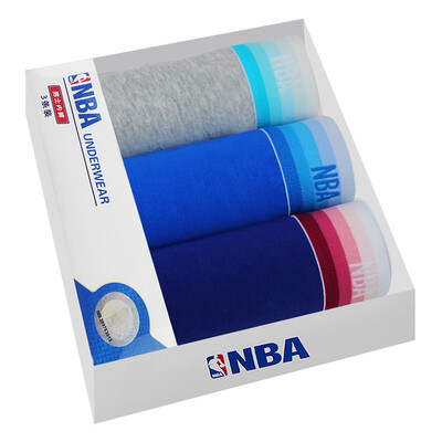 

NBA нижнее белье мужской сплошной цвет Синьцзян долгое штанину хлопок плоское нижнее белье в поясе шорты брюки шорты 3 подарочной коробке извести серый / сапфир синий / сапфир синий M