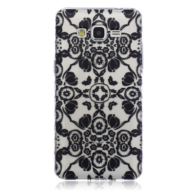 

Black flowers Pattern Soft Thin TPU Rubber Silicone Gel Case Cover for SAMSUNG GALAXY Grand Prime G530