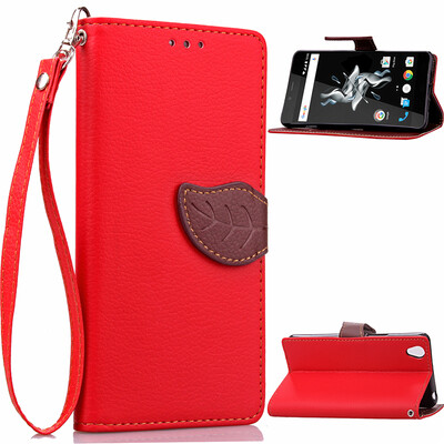 

Red Design PU Leather Flip Cover Wallet Card Holder Case for One Plus XONE E1001