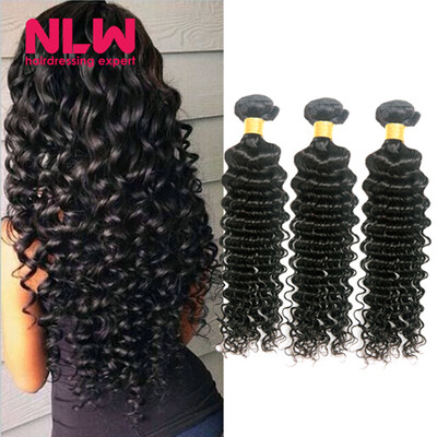 

Bouncy Top Quality NLW Products Brazilian Virgin Hair Deep Wave 3 Bundles 8A Unprocessed Free Shipping Full&Thick