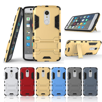 

Gold Slim Robot Armor Kickstand Shockproof Hard Rugged Rubber Back Case For ZTE AXON 7 Mini