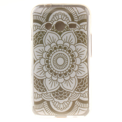 

White flowers Pattern Soft Thin TPU Rubber Silicone Gel Case Cover for SAMSUNG Galaxy Ace 4 G313h