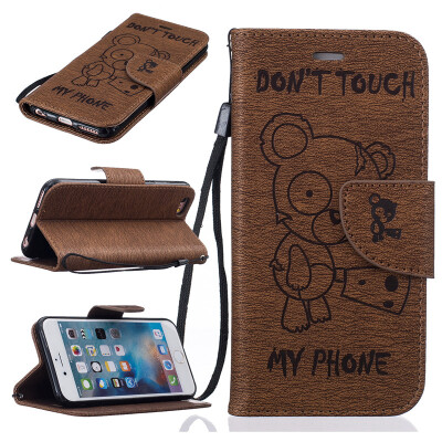 

Coffe Bear Embossed PU Leather Wallet Case Classic Flip Cover with Stand Function and Credit Card Slot for IPHONE 6/6S