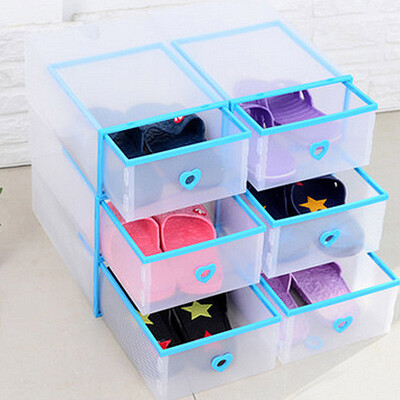 

Jingdong supermarket] green reed transparent shoe box thick drawer combination of plastic storage box male models 6 loaded white