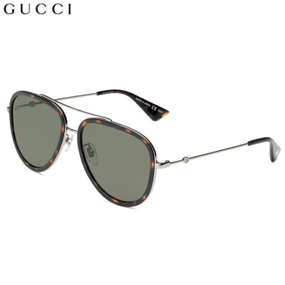 

GUCCI Gucci eyewear sunglasses ladies sunglasses pilot frame metal frame GG0062S-002 Havana frame ink green lens 57mm