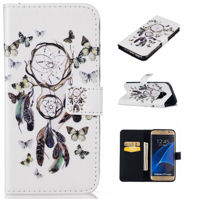 

Butterfly chimes Design PU Leather Flip Cover Wallet Card Holder Case for SAMSUNG Galaxy S7 Edge