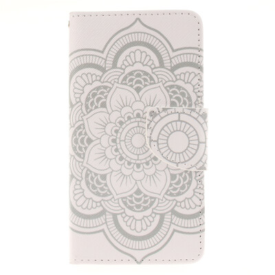 

White flowers Design PU Leather Flip Cover Wallet Card Holder Case for SAMSUNG GALAXY J1