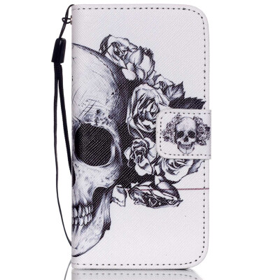 

Skull Design PU Leather Flip Cover Wallet Card Holder Case for IPHONE 5C