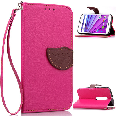 

Pink Design PU Leather Flip Cover Wallet Card Holder Case for Moto Moto G3