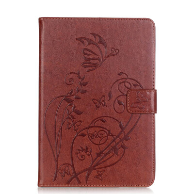 

Brown Flower Design PU Leather Flip Cover Wallet Card Holder Case for IPAD 234