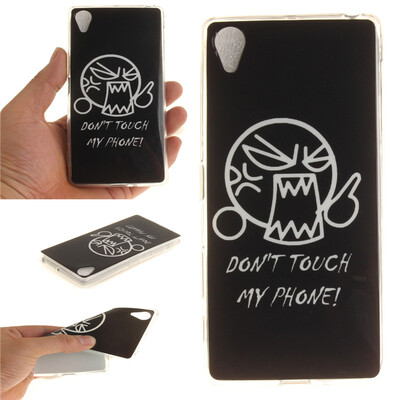 

Do not touch me Pattern Soft Thin TPU Rubber Silicone Gel Case Cover for SONY Xperia X