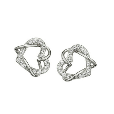 

Yoursfs® New 2017 Double Heart Shape Stud Earrings for Women Three Times of Rose Gold Plated Brincos Ohrstecker