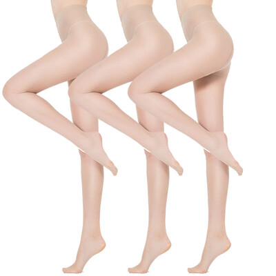

Langsha stockings 3 pairs of thin section of the toe transparent core silk silk feel plus crotch pantyhose sexy silk color