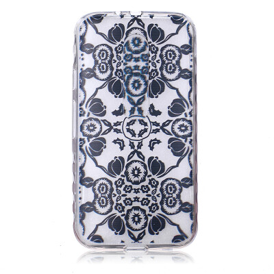 

Black flowers Pattern Soft Thin TPU Rubber Silicone Gel Case Cover for MOTO G3