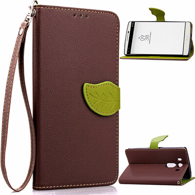 

Brown Design PU Leather Flip Cover Wallet Card Holder Case for LG V10/H968