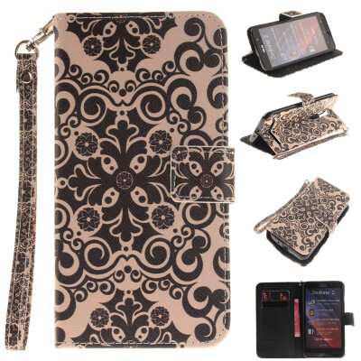 

Palace flower Design PU Leather Flip Cover Wallet Card Holder Case for ASUS ZenFone 2 ZE551ML