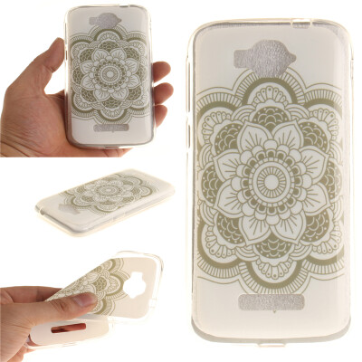 

White flowers Pattern Soft Thin TPU Rubber Silicone Gel Case Cover for Alcatel One Touch Pop C7