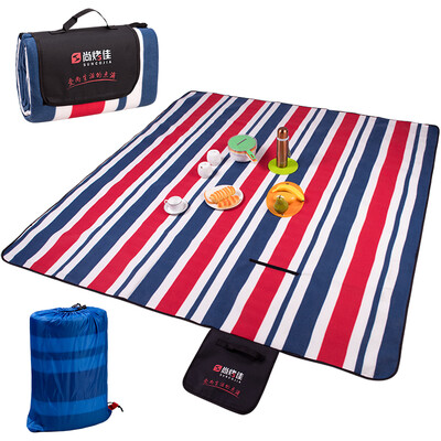 

Still roasted picnic mats flannel aluminum film moisture-proof pad outdoor effect tents mats thickened double-sided beach mats children crawling mats stripes mat 2 m * 2 m