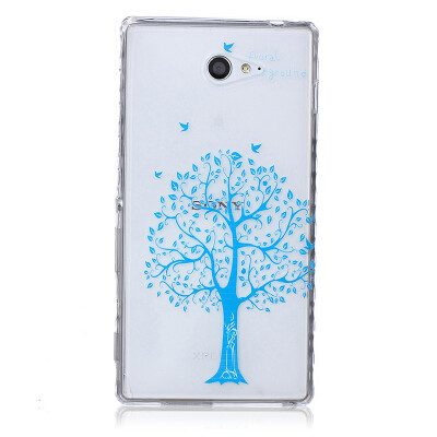 

Blue tree Pattern Soft Thin TPU Rubber Silicone Gel Case Cover for SONY Xperia M2