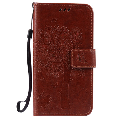 

Brown Tree Design PU Leather Flip Cover Wallet Card Holder Case for HUAWEI GR3