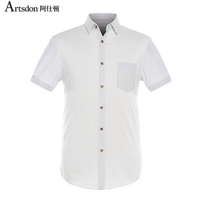 

Aston Summer Business Casual Collar Point сшитая мужская рубашка с коротким рукавом White 170 / M A15217501