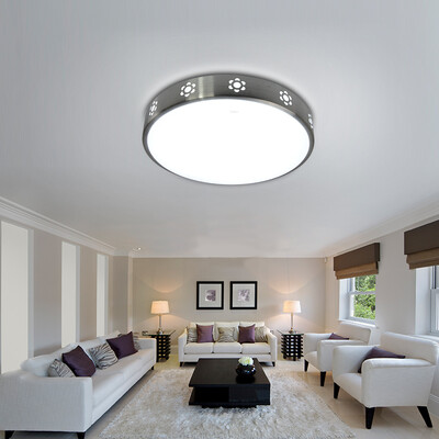 

NVC Ceiling light led lamp bedroom balcony aisle creative hollow sunflower drawing aluminum frame round monochromatic light 18W