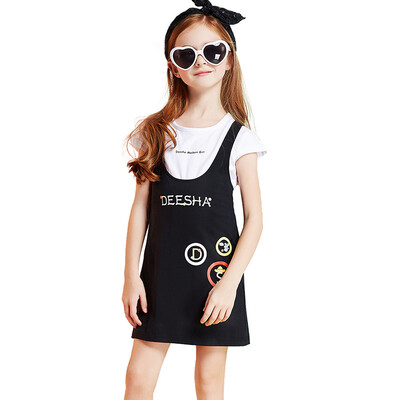 

Descartes DEESHA Girls' Set Little Hat Letter Print Big Child Slim Set 811721908 Black 120