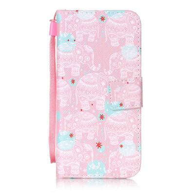 

Pink Elephant Design PU Leather Flip Cover Wallet Card Holder Case for Apple iPhone 6S