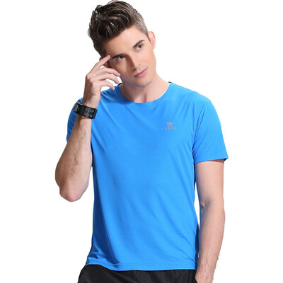 

Camel CAMEL sports T-shirt solid color short-sleeved T-shirt men&women couple round neck suction moisture fast dry C7S2U7911 color blue M