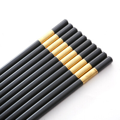 

[Jingdong Supermarket] Ji Bai chopsticks alloy chopsticks suit creative gift hotel Japanese chopsticks DK4007 ten pairs of relief relief Jinfu soil Hao gold