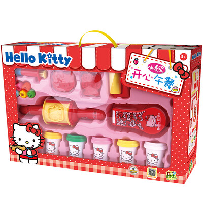 

Hello Kitty HelloKitty счастливый обед цвет грязи костюм девушка игрушка резиновая печать цвет грязи глина грязи KT-8607