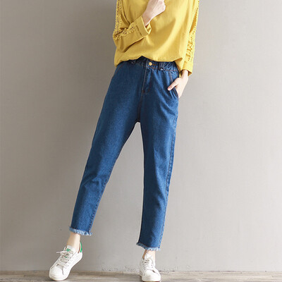

CITYPLUS Arts and Seneson wild harem pants loose waist lupine loose nine points jeans CWKN172450 blue S