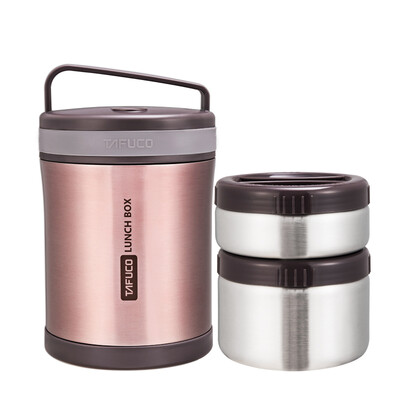 

Taifu high TAFUCO 304 stainless steel vacuum insulation lunch box incubator student lunch box lunch box 13L T-2610 amber brown gift package