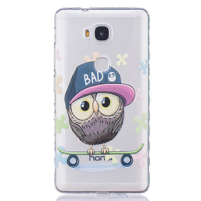 

Owl Pattern Soft Thin TPU Rubber Silicone Gel Case Cover for HUAWEI Honor 5X