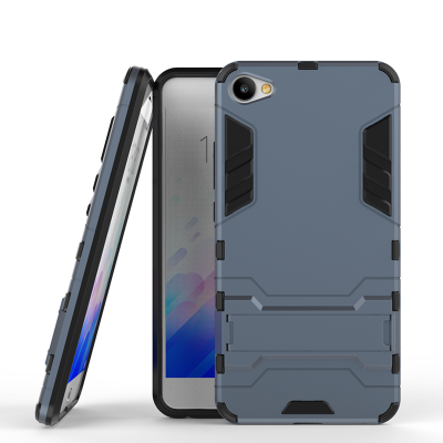 

Dark blue Slim Robot Armor Kickstand Shockproof Hard Rugged Rubber Back Case For MEIZU X