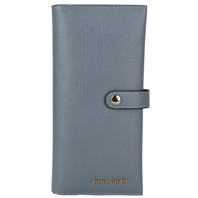 

Pierre Cardin pierrecardin female wallet temperament wild buckle female wallet long paragraph cowhide ticket folder gift box P6C660065-64G blue