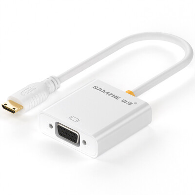 

Shanze (SAMZHE) ZJX-090 Mini HDMI to VGA Converter Mini HD to VGA cable PC board Projector Gold Plated Edition White 20CM