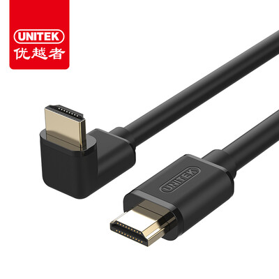 

UNITEK Y-C198 HDMI high-definition line version 14 90 degrees elbow interface big side 1 m out support 4K HD 3D TV set-top box data cable black