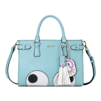 

Muyu Muyu original female package fashion trend commute cute big eyes child bag shoulder shoulder bag big bag of peas ice&snow blue 80159