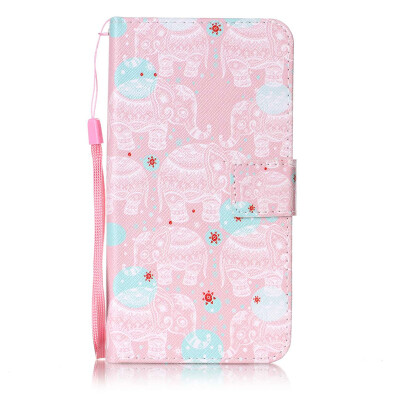 

Pink Elephant Design PU Leather Flip Cover Wallet Card Holder Case for LG LS775