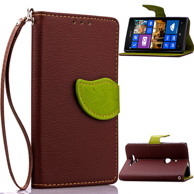 

Brown Design PU Leather Flip Cover Wallet Card Holder Case for Nokia Lumia 925
