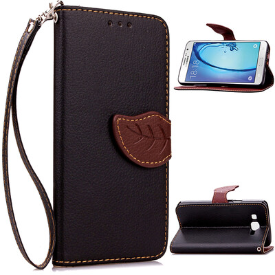 

Black Design PU Leather Flip Cover Wallet Card Holder Case for Samsung Galaxy On7G6000